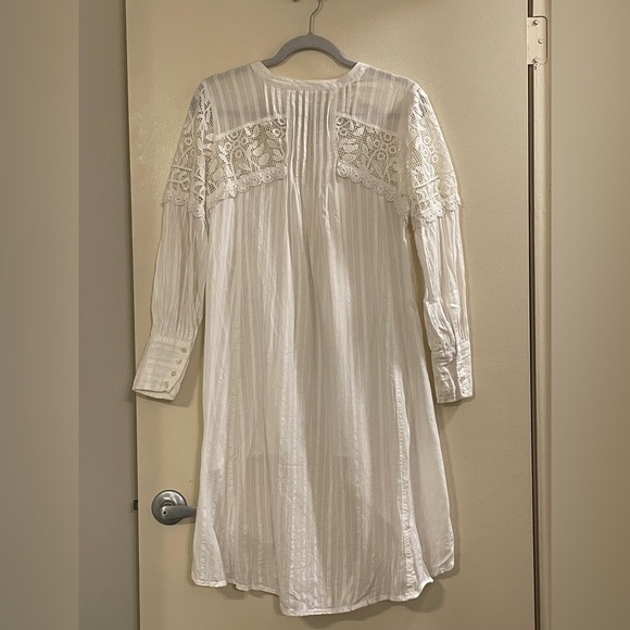 FEATHER BONE by‎ ANTHROPOLOGIE Lucille Pintucked Lace Tunic in Ivory - Picture 7 of 12